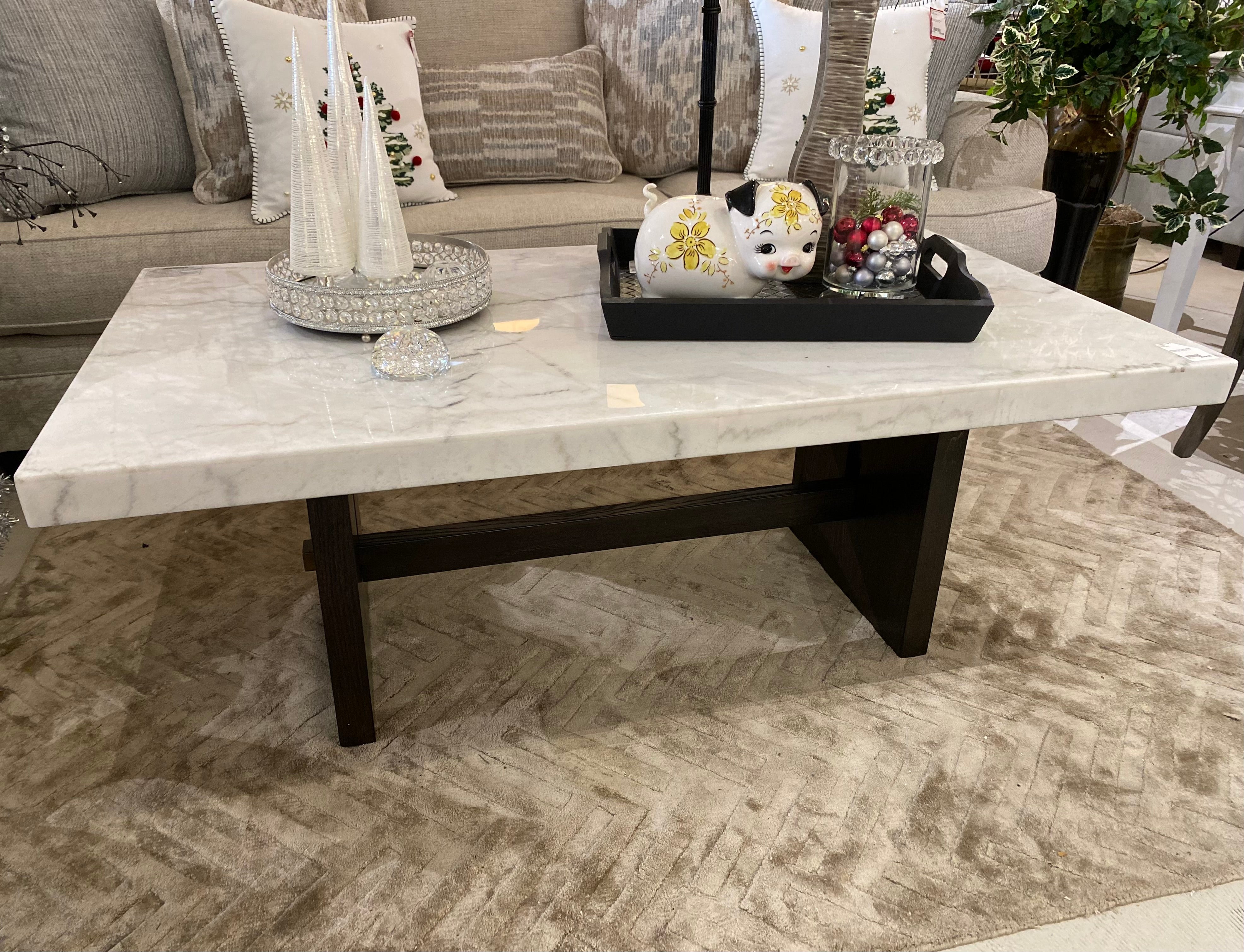 Marble top best sale coffee table set